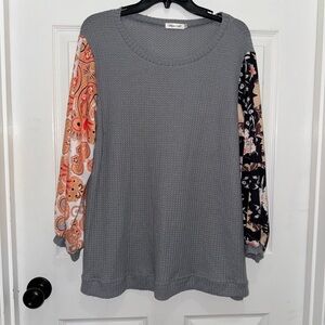 Gray Relaxed Boxy Blouse